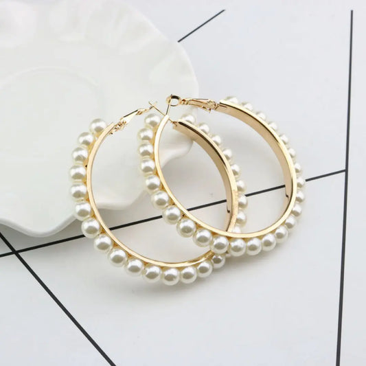 Pearl Hoop Earrings