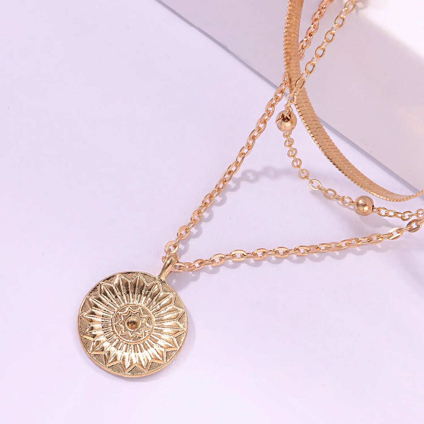 Coin letter Layered Necklaces