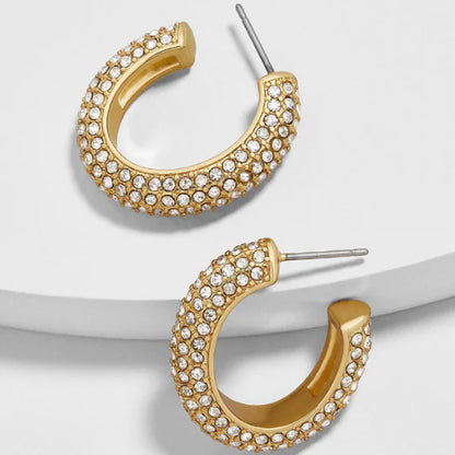 Rhinestone studded Gold Earrings