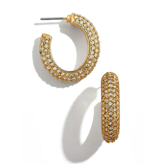 Rhinestone studded Gold Earrings