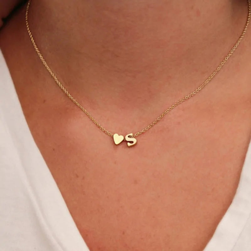 Heart Dainty Initial Personalized Necklace