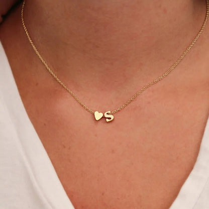 Heart Dainty Initial Personalized Necklace