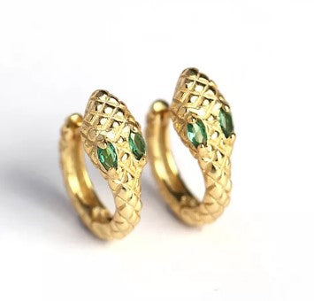 Crystal Studded Serpentine Studs - For Her